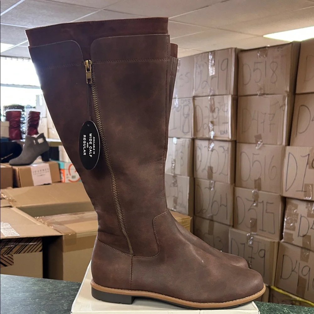Style & Co. Dark Brown Over-the-Knee Zip Riding Boots